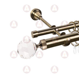 Карниз 2-рядный «Кристалл» D25/16 (труба гладкая/гладкая) Антик