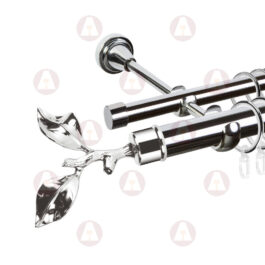 Карниз 2-рядный «Лист розы» D25 Гл / Гл Хром