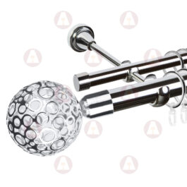 Карниз 2-рядный «Метеор» D25 Гл / Гл Хром