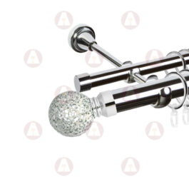 Карниз 2-рядный «Мираж» D25 Гл / Гл Хром