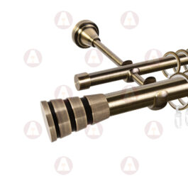 Карниз 2-рядный «Пегас» D25/16 (труба гладкая/гладкая) Антик / Чёрный