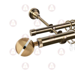 Карниз 2-рядный «Сатурн» D25/16 (труба гладкая/гладкая) Антик