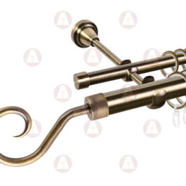 Карниз 2-рядный «Спираль» D25/16 (труба гладкая/гладкая) Антик