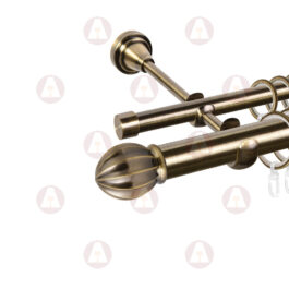 Карниз 2-рядный «Тапас» D25/16 (труба гладкая/гладкая) Антик