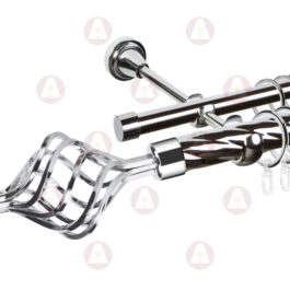 Карниз 2-рядный «Ажур» D25 Кр / Гл Хром