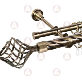 Карниз 2-рядный «Ажур» D25 Кр / Гл Антик