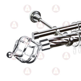 Карниз 2-рядный «Булава» D25 Кр / Гл Хром