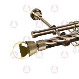 Карниз 2-рядный «Жемчужина» D25 Кр / Гл Антик / Золото