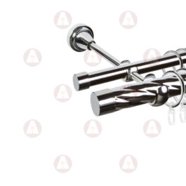 Карниз 2-рядный «Заглушка закругленная» D25 Кр / Гл Хром