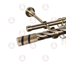 Карниз 2-рядный «Изольда» D25 Кр / Гл Антик / Чёрный