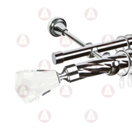 Карниз 2-рядный «Кристалл» D25 Кр / Гл Хром