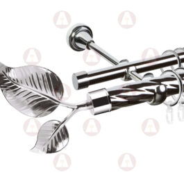 Карниз 2-рядный «Лист большой» D25 Кр / Гл Хром