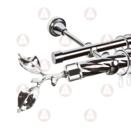 Карниз 2-рядный «Лист розы» D25 Кр / Гл Хром