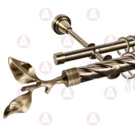 Карниз 2-рядный «Лист розы» D25 Кр / Гл Антик