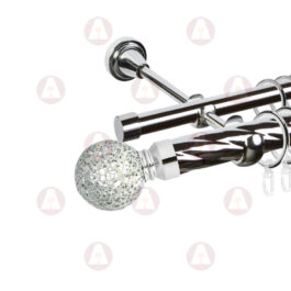 Карниз 2-рядный «Мираж» D25 Кр / Гл Хром