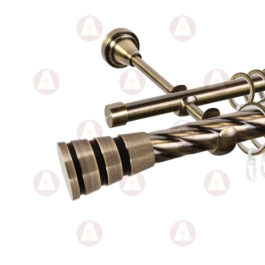 Карниз 2-рядный «Пегас» D25 Кр / Гл Антик / Чёрный