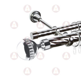 Карниз 2-рядный «Авея» D25 Кр / Кр Хром