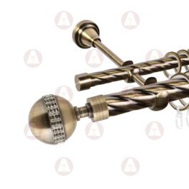 Карниз 2-рядный «Авея» D25 Кр / Кр Антик