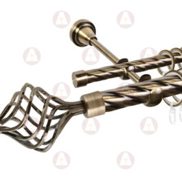 Карниз 2-рядный «Ажур» D25 Кр / Кр Антик