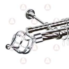 Карниз 2-рядный «Булава» D25 Кр / Кр Хром