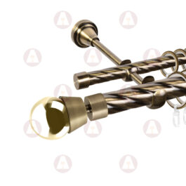 Карниз 2-рядный «Жемчужина» D25 Кр / Кр Антик / Золото