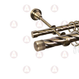 Карниз 2-рядный «Заглушка закругленная» D25 Кр / Кр Антик