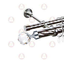 Карниз 2-рядный «Кристалл» D25 Кр / Кр Хром