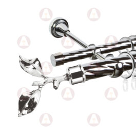 Карниз 2-рядный «Лист розы» D25 Кр / Кр Хром