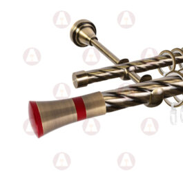 Карниз 2-рядный «Люксор» D25 Кр / Кр Антик / Красный