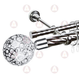 Карниз 2-рядный «Метеор» D25 Кр / Кр Хром