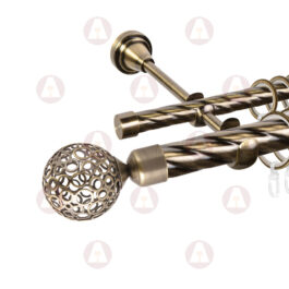 Карниз 2-рядный «Метеор» D25 Кр / Кр Антик