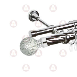 Карниз 2-рядный «Мираж» D25 Кр / Кр Хром