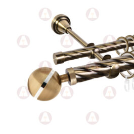 Карниз 2-рядный «Сатурн» D25 Кр / Кр Антик