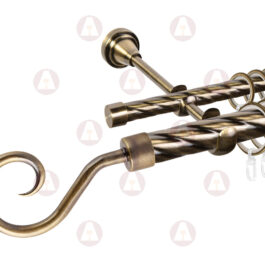 Карниз 2-рядный «Спираль» D25 Кр / Кр Антик