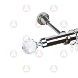 Карниз 1-рядный «Кристалл» D25 Гладкая Хром