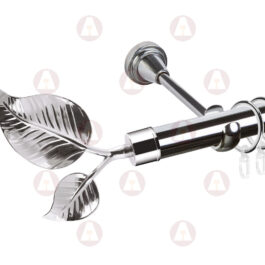 Карниз 1-рядный «Лист большой» D25 Гладкая Хром