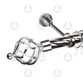 Карниз 1-рядный «Булава» D25 Крученая Хром