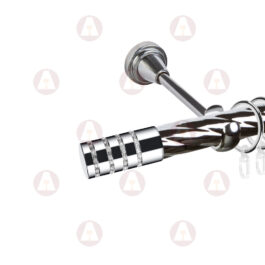 Карниз 1-рядный «Зевс» D25 Крученая Хром