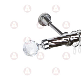 Карниз 1-рядный «Кристалл» D25 Крученая Хром