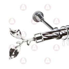 Карниз 1-рядный «Лист розы» D25 Крученая Хром