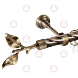 Карниз 1-рядный «Лист розы» D25 Крученая Антик