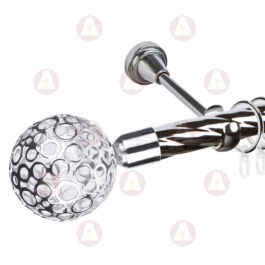 Карниз 1-рядный «Метеор» D25 Крученая Хром