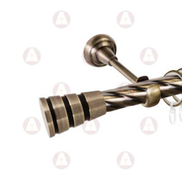 Карниз 1-рядный «Пегас» D25 Крученая Антик / Чёрный