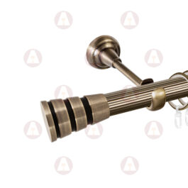 Карниз 1-рядный «Пегас» D25 Рифленая Антик / Чёрный